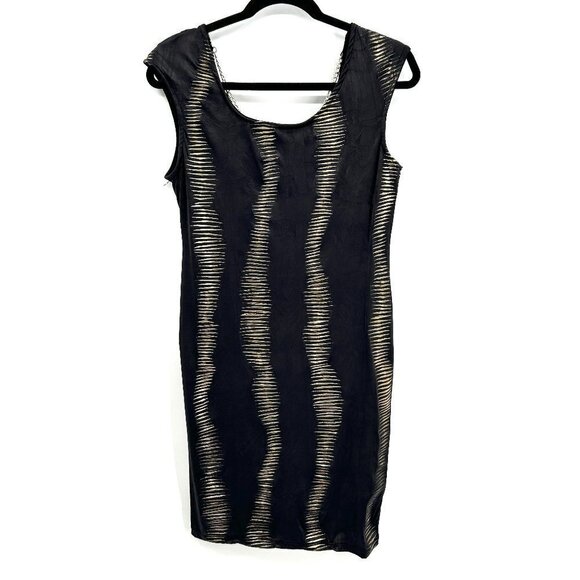2B Bebe Dresses & Skirts - BEBE Black Gold Stretch Tiered Chain Back Mini Cocktail Dress Size Large